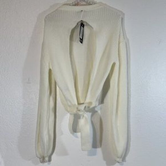 NASTY GAL Oh Tie There Knitted Open Back Sweater M - Picture 4 of 5